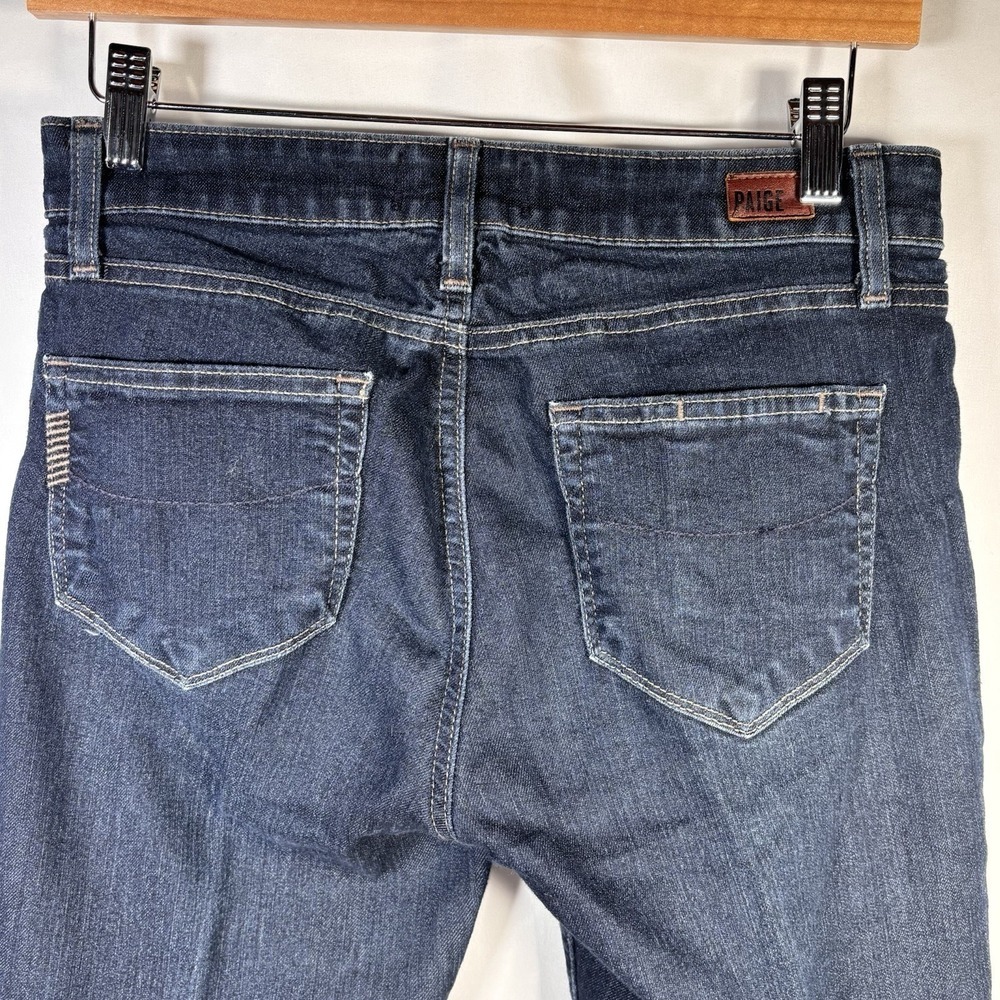 PAIGE Jeans Womens 28 (30) Skyline Boot Mid Rise Dark Wash Denim Bootcut Pleated - Picture 3 of 9